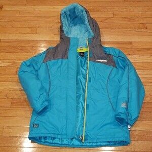 Girls Winter Jacket Size 14/16 Turquoise with Lime trim by ZeroXposure